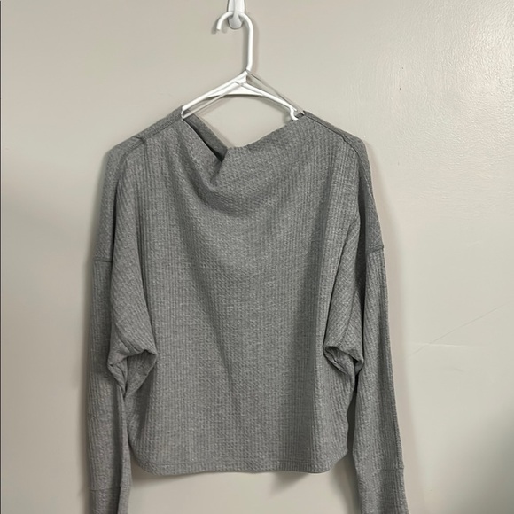 Paper Crane Gray Dolman Sleeve Crop Sweatshirt - Picture 1 of 4